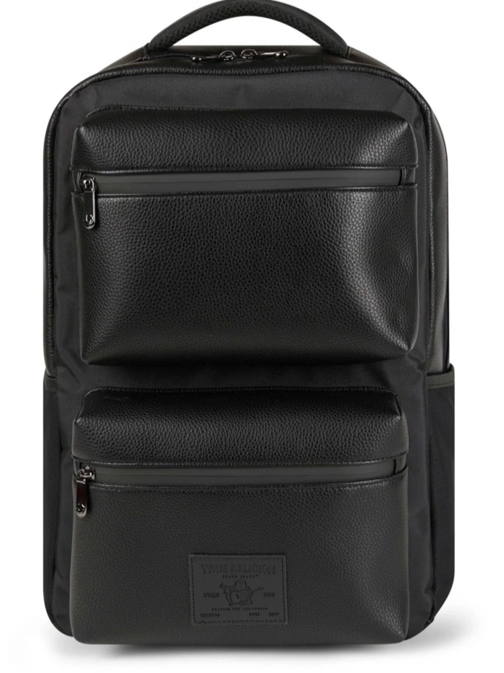 True Religion Black Men's Backpack with Pebbled Front Pockets